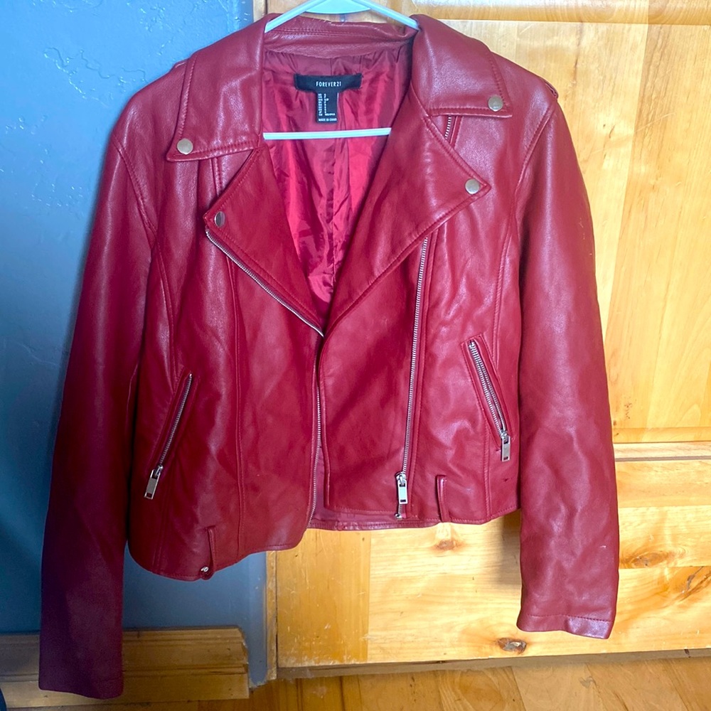Forever 21 red leather jacket. Small.